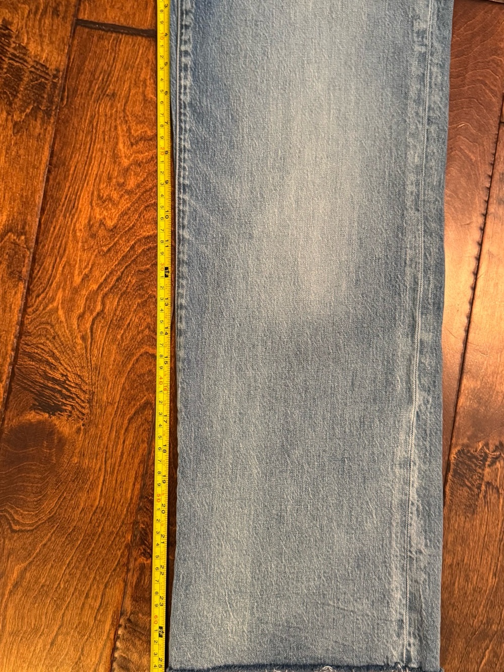 J. Crew wide leg raw hem cropped jeans Sz 24 waist 25 inseam light wash - Picture 5 of 8
